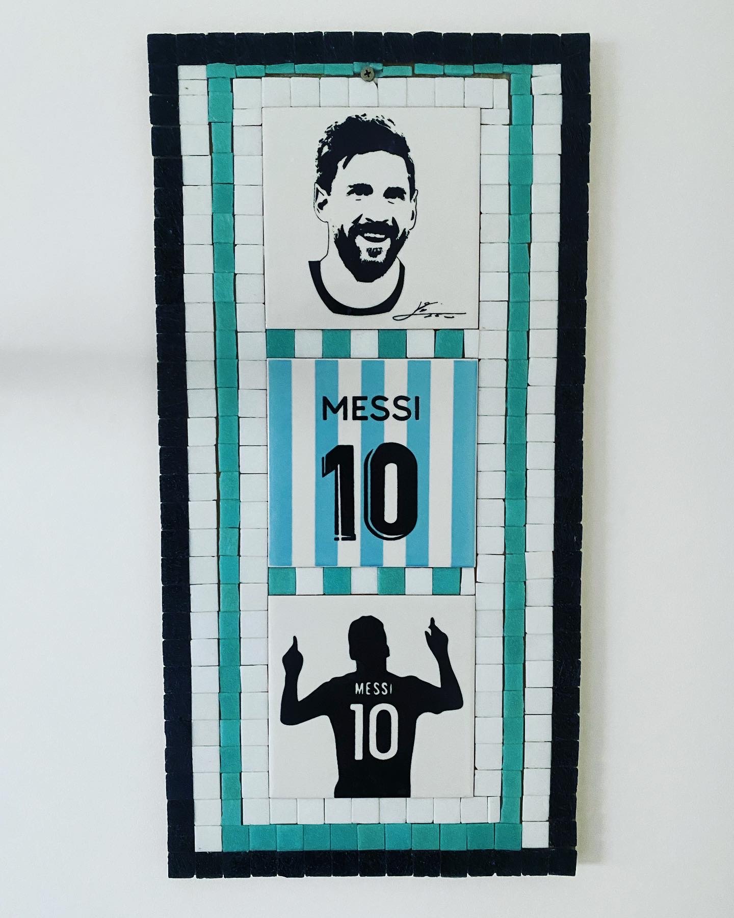Cuadro Messi en mosaico