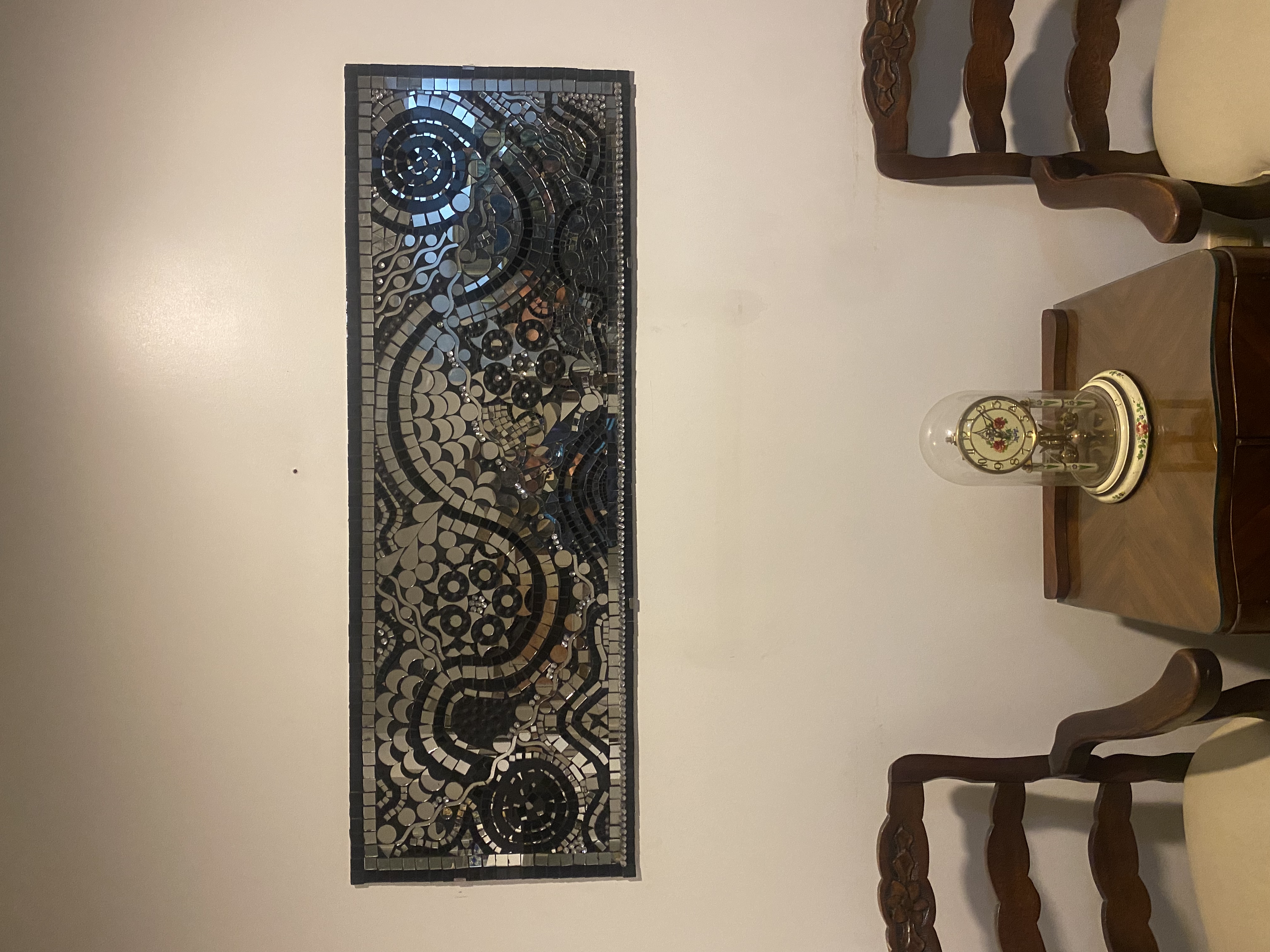 Panel plateado en mosaico