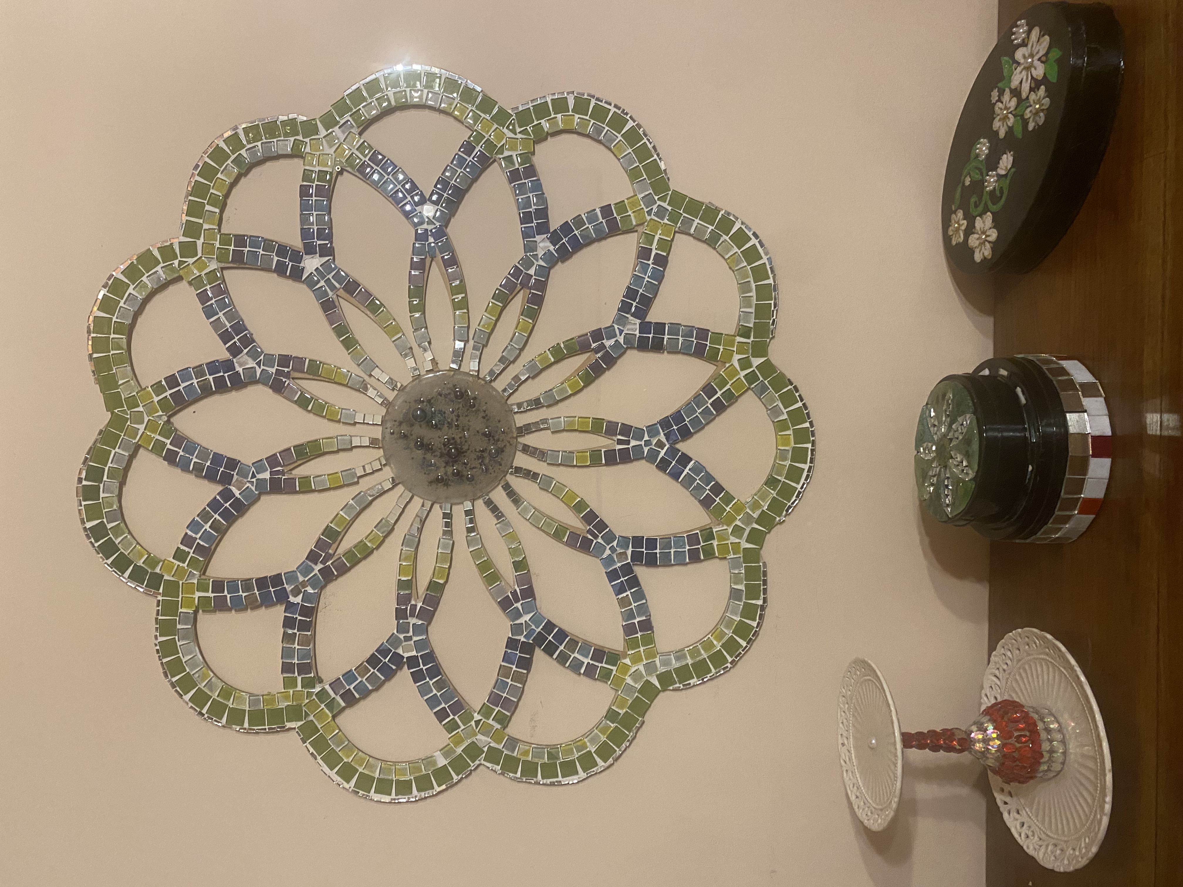 Mandala verde floral
